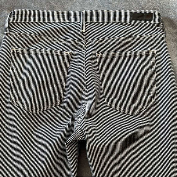 AG Adriana Goldschmeid Navy Blue & White The Prima Striped Cigarette Leg Jeans - Picture 11 of 14